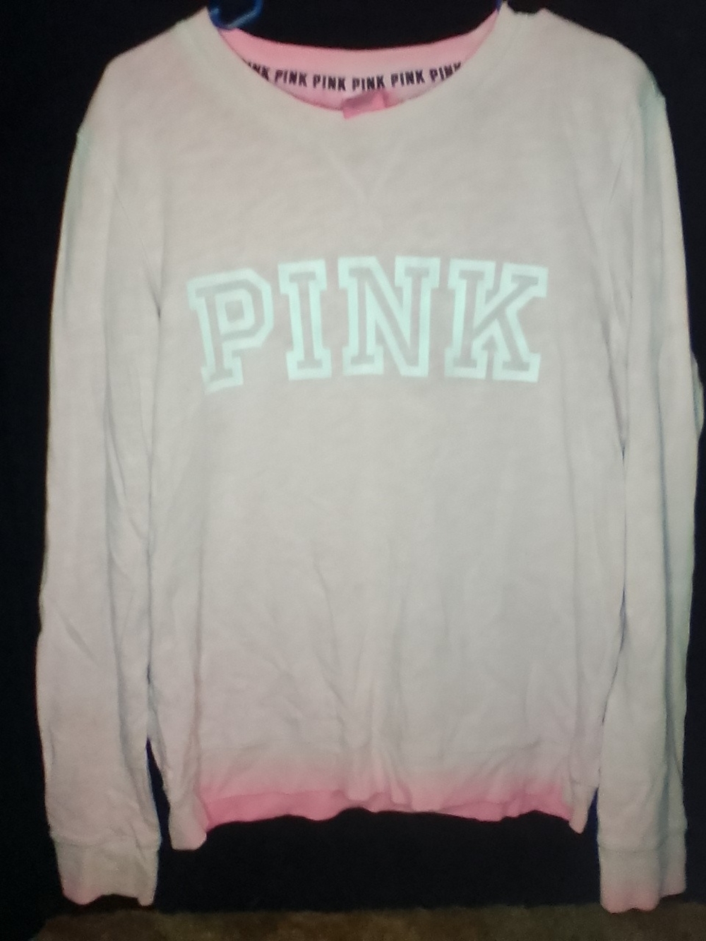 PINK Victoria's Secret Women's Light Pink Crewneck Sweater Medium